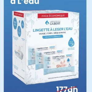 LINGETTES EAU BIODEGRADABLES BT 70 GILBERT PACK ( 2 ACHETEES= -50% SUR LA 3EM)