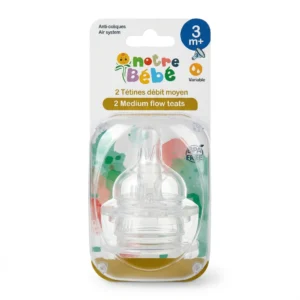 NB PLUS TETINE ANTI COLIQUES EN SILICONE X 2 MEDIUM 3M+