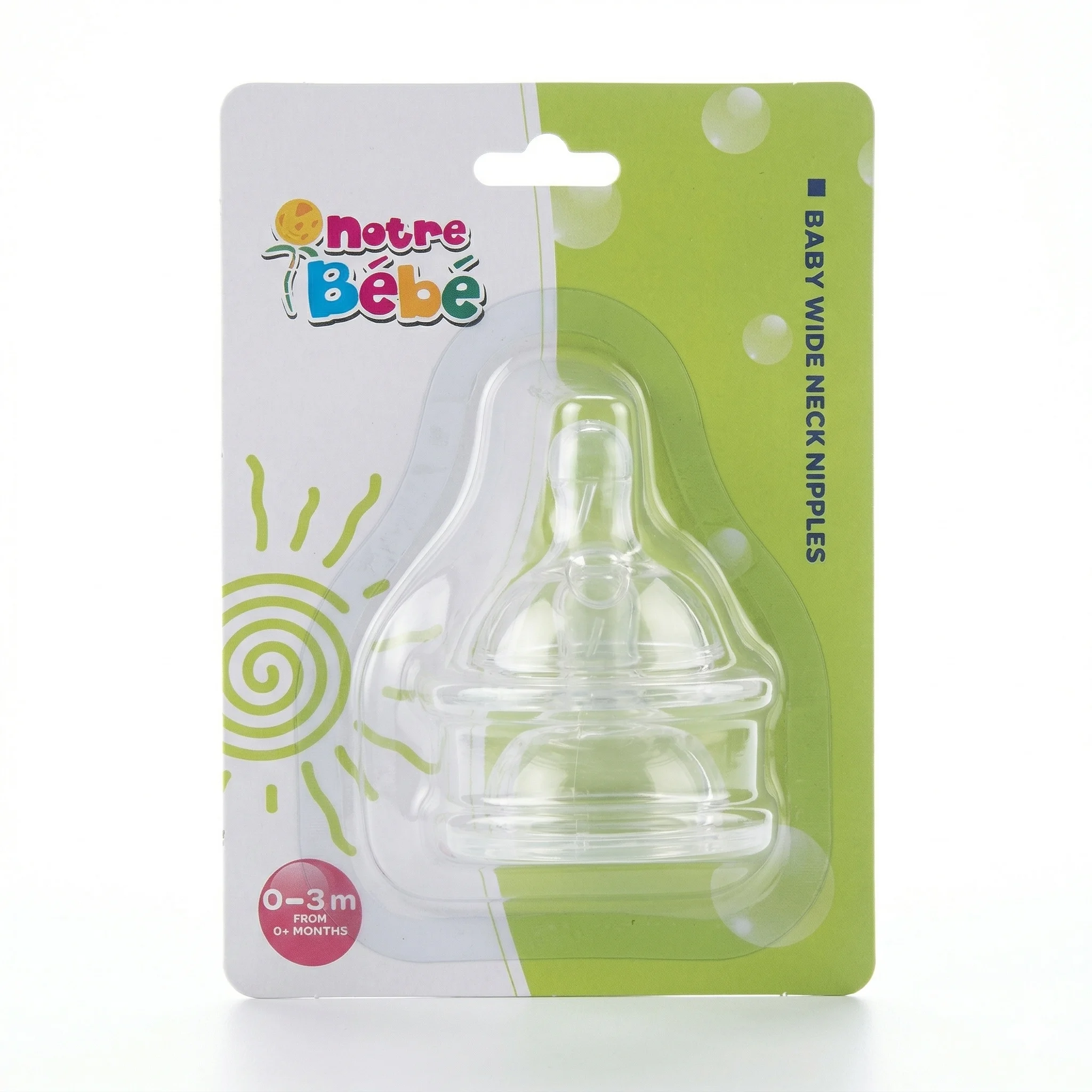 NB TETINES WIDE NECK X 2 SMALL 0-3 M+ (COMED) - Image 1