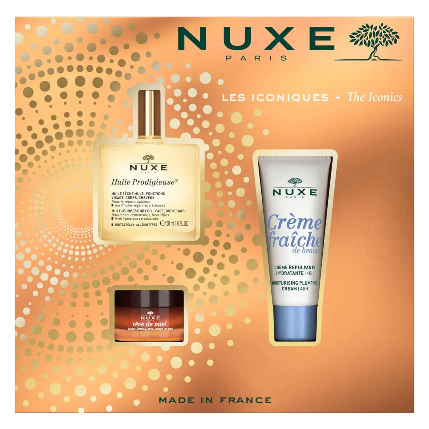 COFFRET NUXE PRODIGIEUSE 50 ML + SHP 50 ML + BAUME LEVRE 15GR LES ICONIQUES - Image 1
