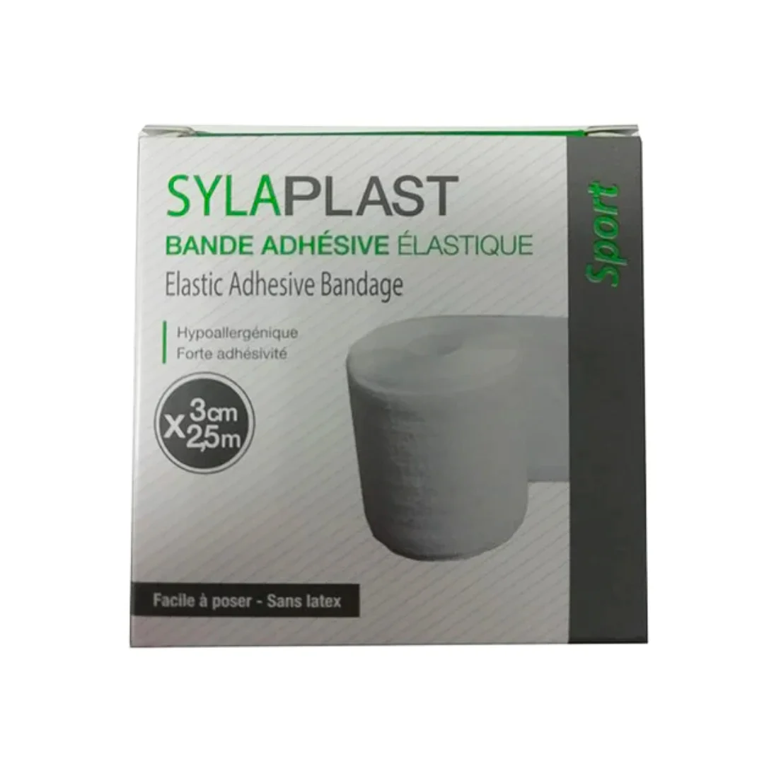 BANDE ADHESIVE ELASTIQUE SYLAPLAST 3 CM X 2.5 M - Image 1