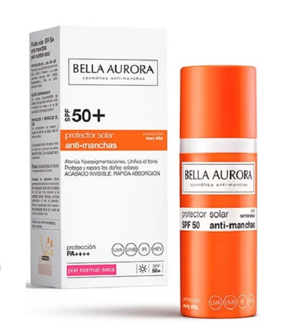 BELLA AURORA ECRAN DEP.SPF 50 PEAU NORMAL SECHE + TROUSSE COTON RAYÉE