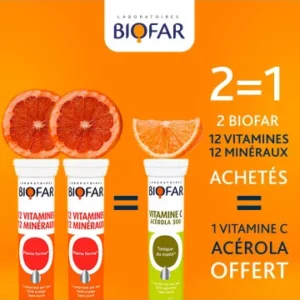 COFFRET BIOFAR 2 MULTIVITAMINE +BIOFAR VITAMINE C  OFFERT