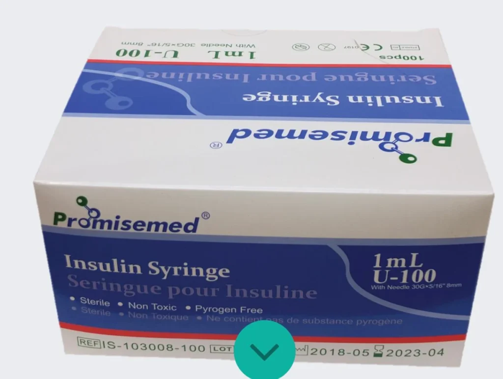 SERINGUE INSULINE DISPOSABLE 1MX 100 PROMISEMED