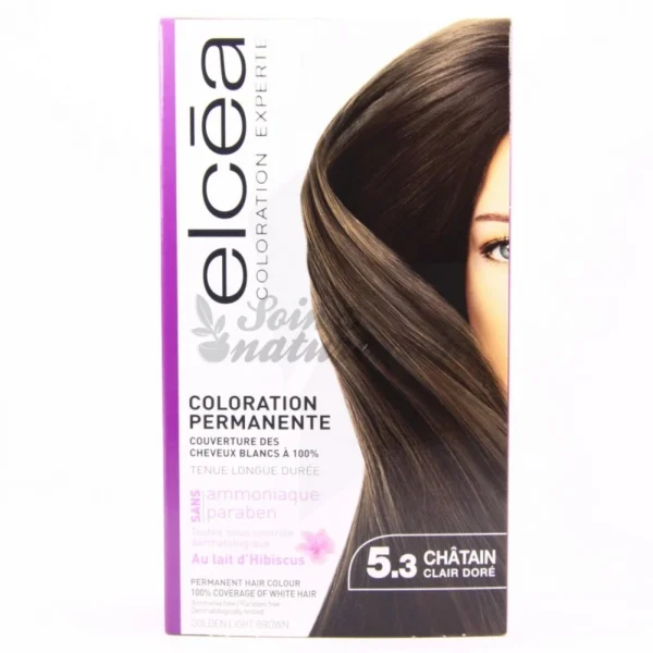 COLORATION ELCEA N°5.3 CHATAIN CLAIR DORE SANS AMONIAQUE SANS PARABEN