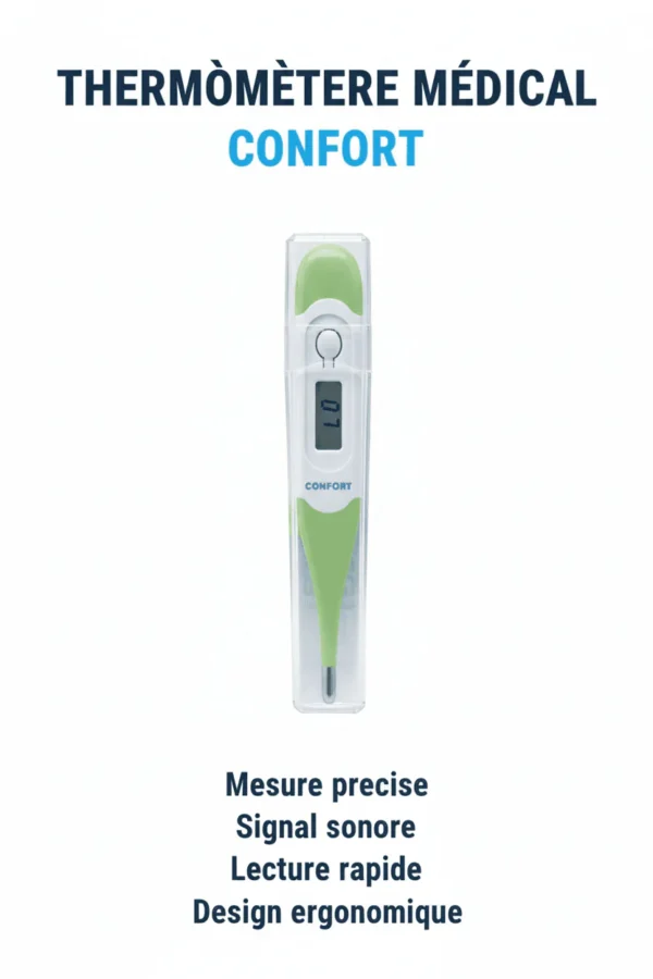 THERMOMETRE DIGITAL FLEXIBLE CONFORT TRANSPARENT COULEURS