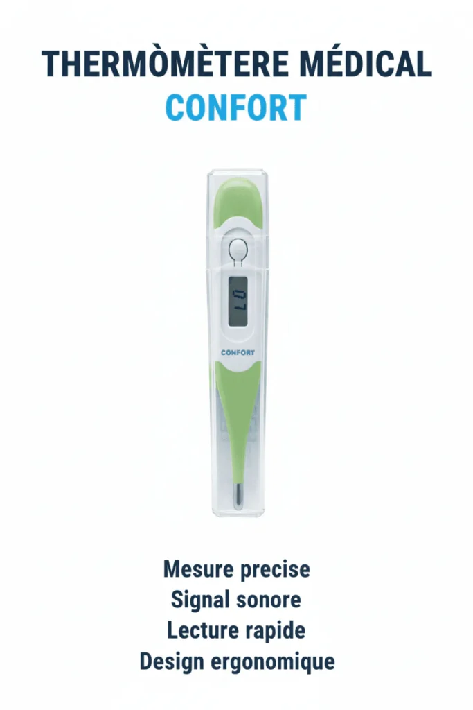 THERMOMETRE DIGITAL FLEXIBLE CONFORT TRANSPARENT COULEURS