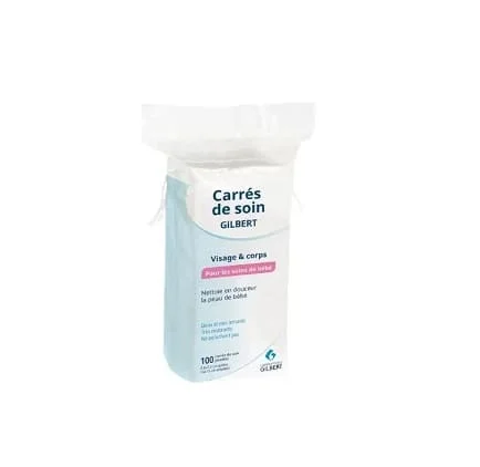 COTON CARRE PAQUET DE 100 PHARCOMEDIC