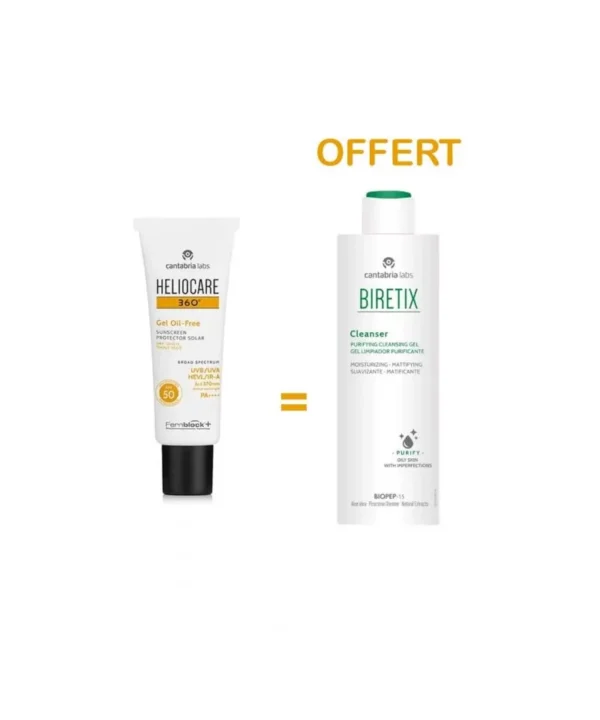 HELIOCARE 360° GEL OIL FREE SPF 50 + BIRETIX CLEANSER 200 ML
