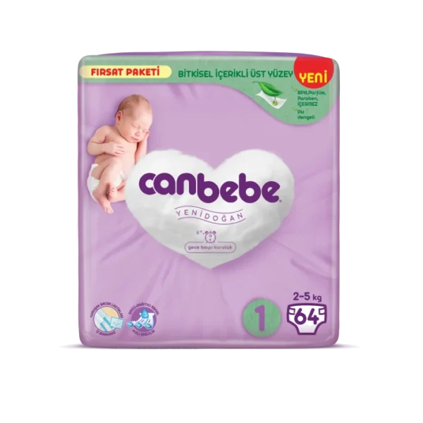 COUCHE BEBE MINI 2-5KG X 48 TAILLE 1 CANBEBE