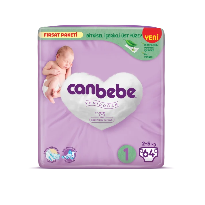 COUCHE BEBE MINI 2-5KG X 48 TAILLE 1 CANBEBE - Image 1