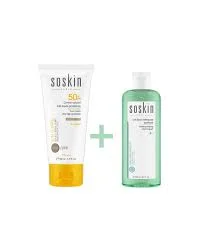 SOSKIN ECRAN TEINTE 50+ SOS 50 ML N°1 + SOSKIN GEL NET 100 ML