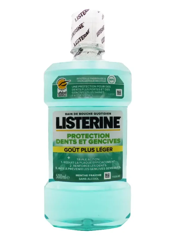 LISTERINE BAIN DE BOUCHE PROTECTION GOUT LEGERE 500 ML VERT