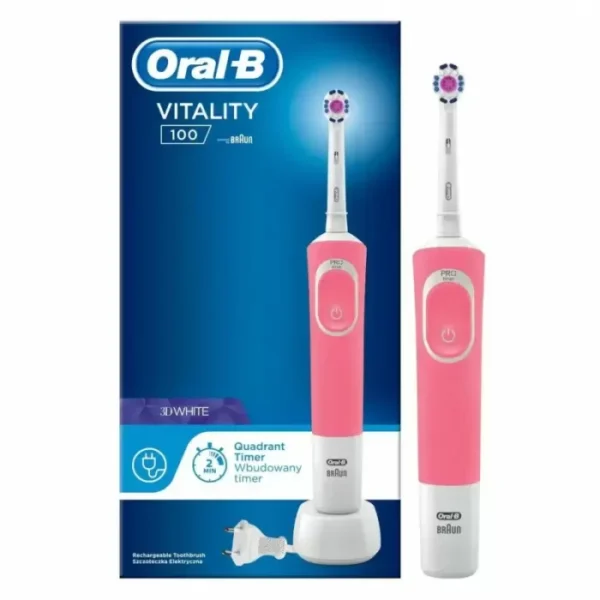 BROSSE A DENT ORAL B ELECTRIQUE PRO 100 PINK (ROSE) 3D WHITE