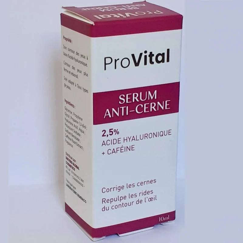 SERUM ANTI CERNE 2.5% ACIDE HYALURONIQUE 10 ML PROVITAL - Image 1