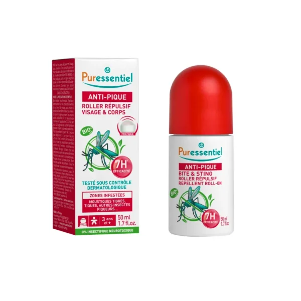 PURESSENTIEL ANTI PIQUE ROLLER REPULSIF VISAGE ET CORPS 50 ML