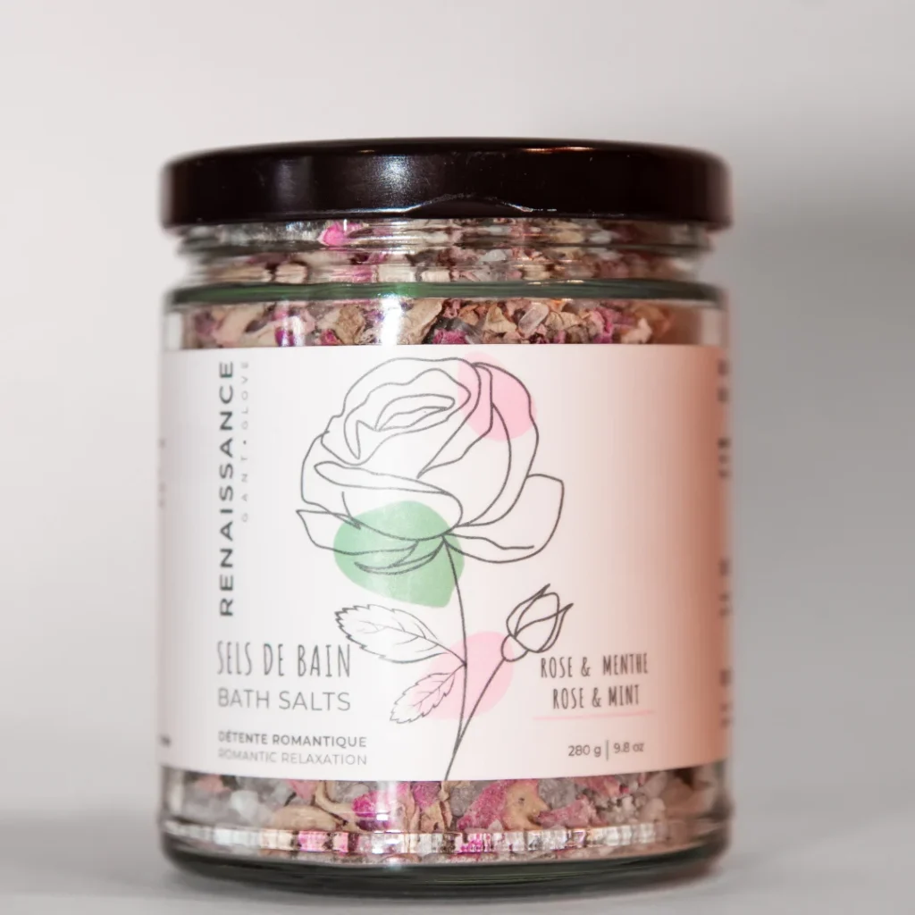 SELS DE BAIN ROMANTIQUE À LA ROSE