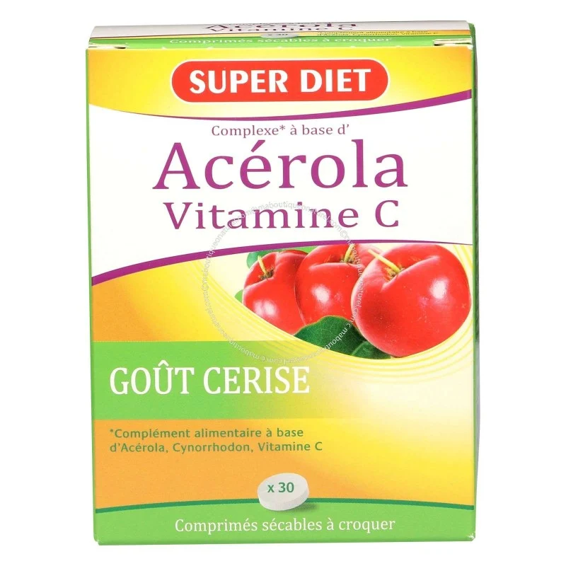 ACEROLA VITAMINE C  X 30 CPS GOUT CERISE SUPPER DIET - Image 1
