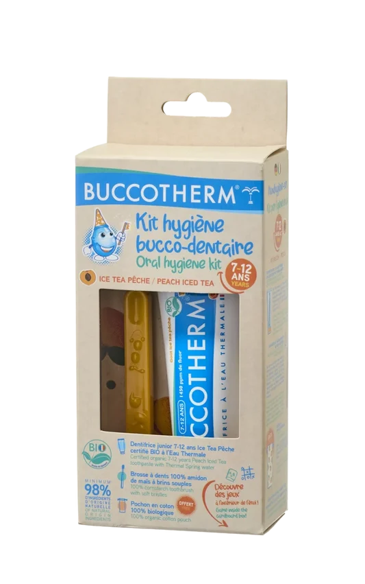 BUCCOTHERM KIT DENT JUNIOR 7-12 ANS GOUT ICE THÉ PECHE 50 ML