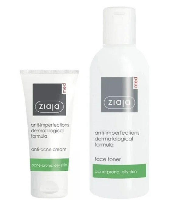 ZIAJA MED CREME ANTIBACTIRIENNE ANTI ACNE 50 ML+TONER 200 ML