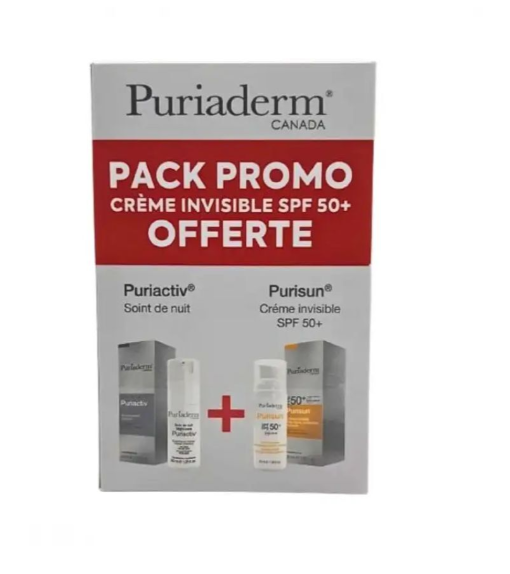 PURIACTIVE SOIN DE NUIT ECLAIRCISSANT 30 ML + PURISUN ECRAN INVISIBLEDR