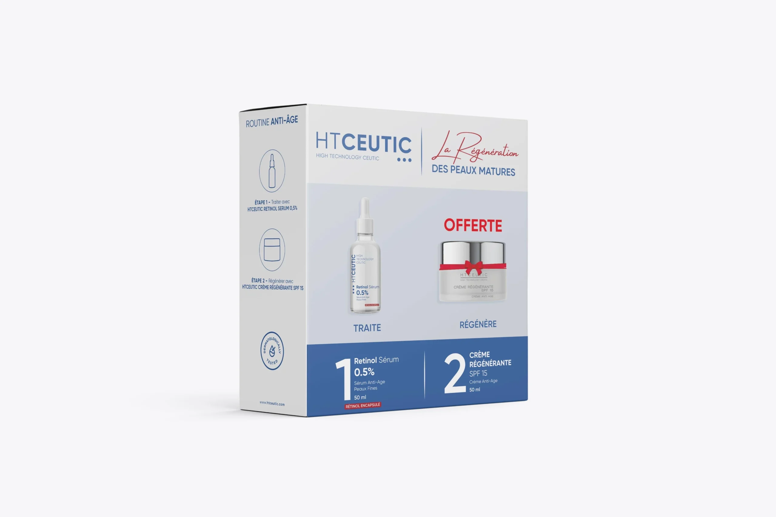 HT CEUTIC ANTI AGE RETINOL 0.5% SERUM + 2 CREMES REGENERANTE SPF15 OFFERTE COFFRET - Image 1