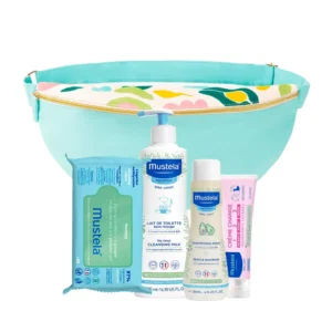 PROMO MUSTELA ( LAIT DE TOILETTE 200 ML + SHP BB 200 ML + SAVON 100 GR + 2 LINGETTES + MUSTI PARFUM ) + SAC A DOS TERRACOTA OFFERT