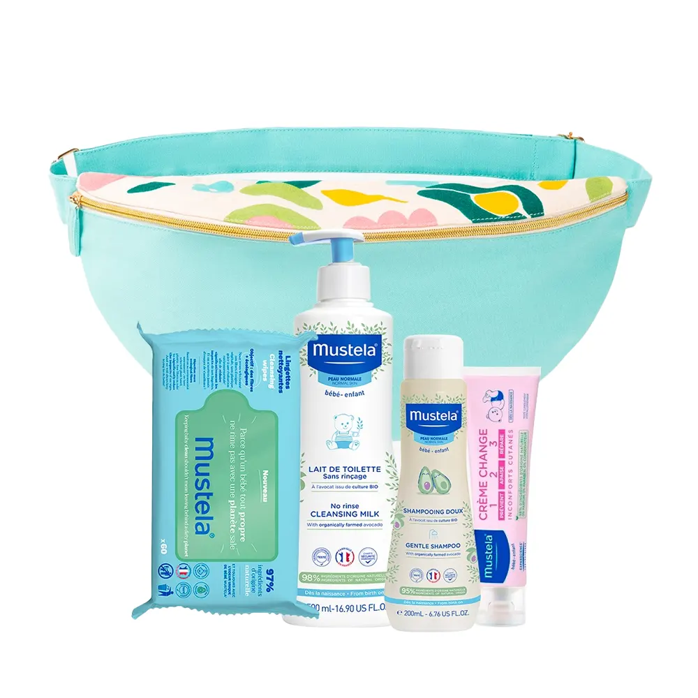 PROMO MUSTELA ( LAIT DE TOILETTE 200 ML + SHP BB 200 ML + SAVON 100 GR + 2 LINGETTES + MUSTI PARFUM ) + SAC A DOS TERRACOTA OFFERT - Image 1