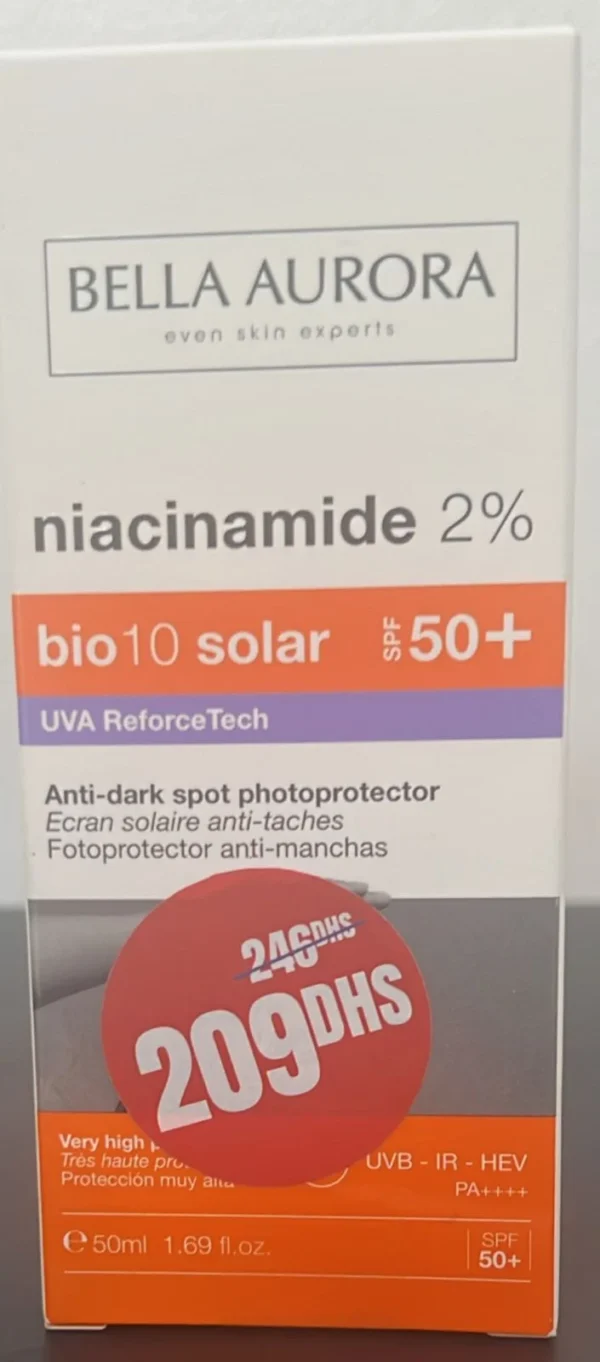BELLA AURORA ECRAN SOLAIRE BIO 10 SOLAR NIACINAMIDE SPF50+ PROMO