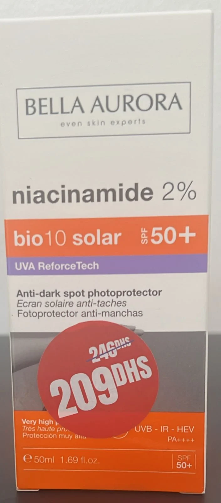 BELLA AURORA ECRAN SOLAIRE BIO 10 SOLAR NIACINAMIDE SPF50+ PROMO - Image 1