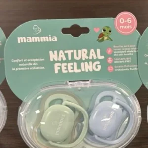 MAMMIA 2 SUCETTES ORTHODONTIQUE NATURAL FEELING 0-6 MOIS