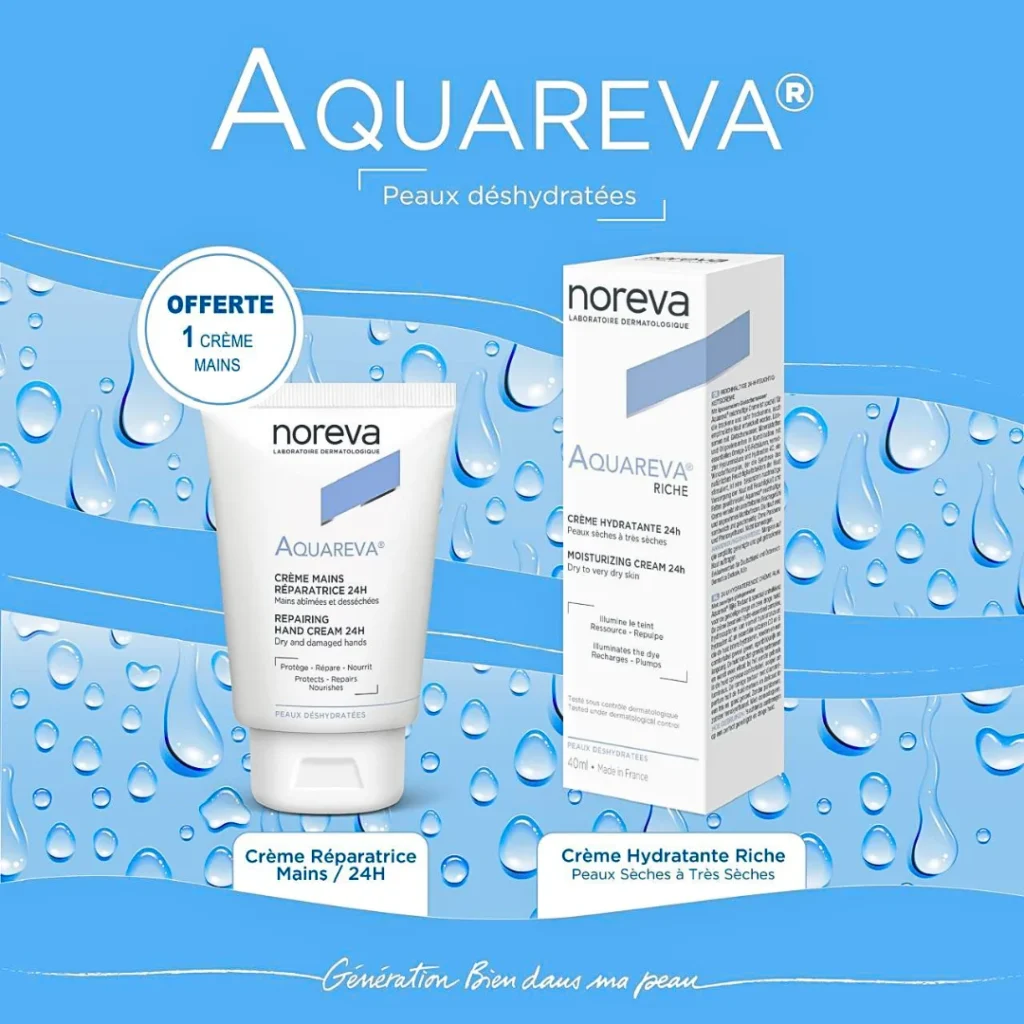 AQUAREVA CREME RICHE 40ML+MAINS REPARATRICE 50ML DUO PACK