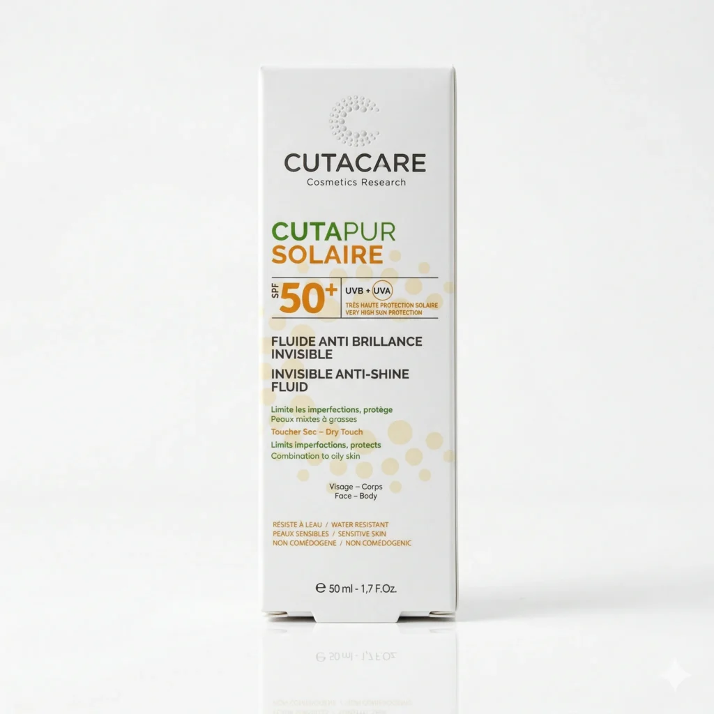CUTAPUR SOLAIRE SPF50+ FLUIDE ANTI BRILLANCE INVISIBLE 50 ML CUTACARE