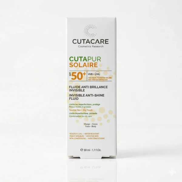 CUTAPUR SOLAIRE SPF50+ FLUIDE ANTI BRILLANCE INVISIBLE 50 ML CUTACARE