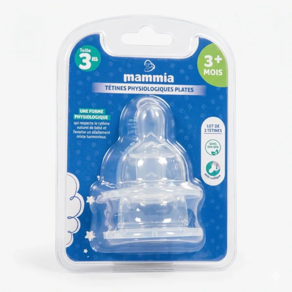 MAMMIA TETINES PLATES PHYSIOLOGIQUE EN SILICONE 3M+