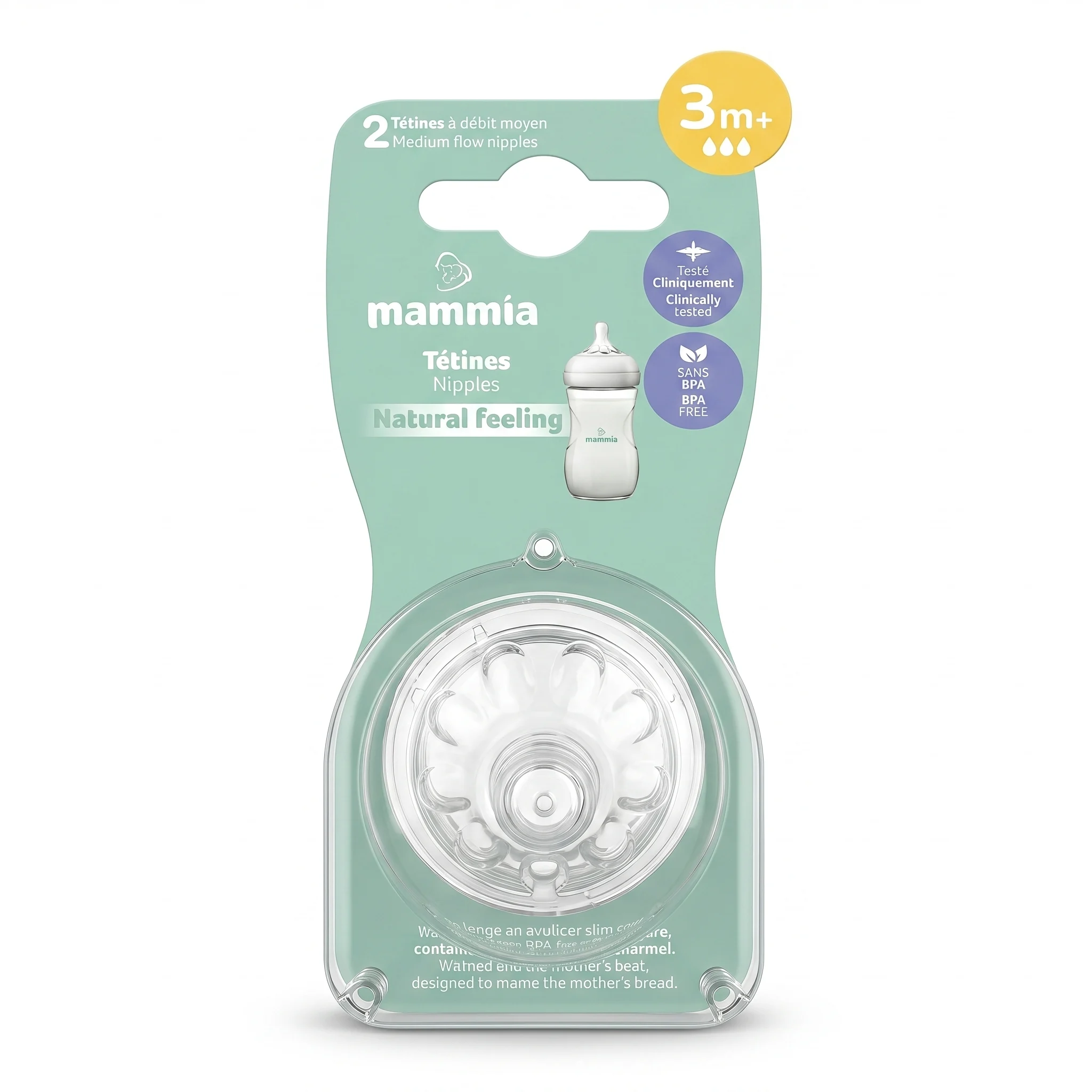 MAMMIA TETINES X 2 EN SILICONE NATURAL FEELING 3M+ - Image 1