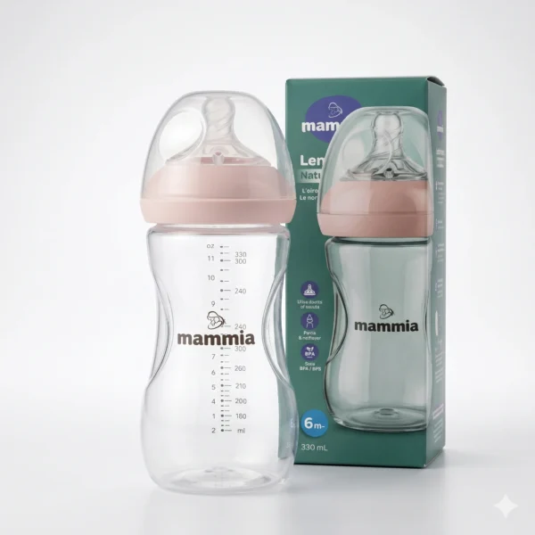 MAMMIA BIBERON NATUREL FEELING 330 ML ROSE