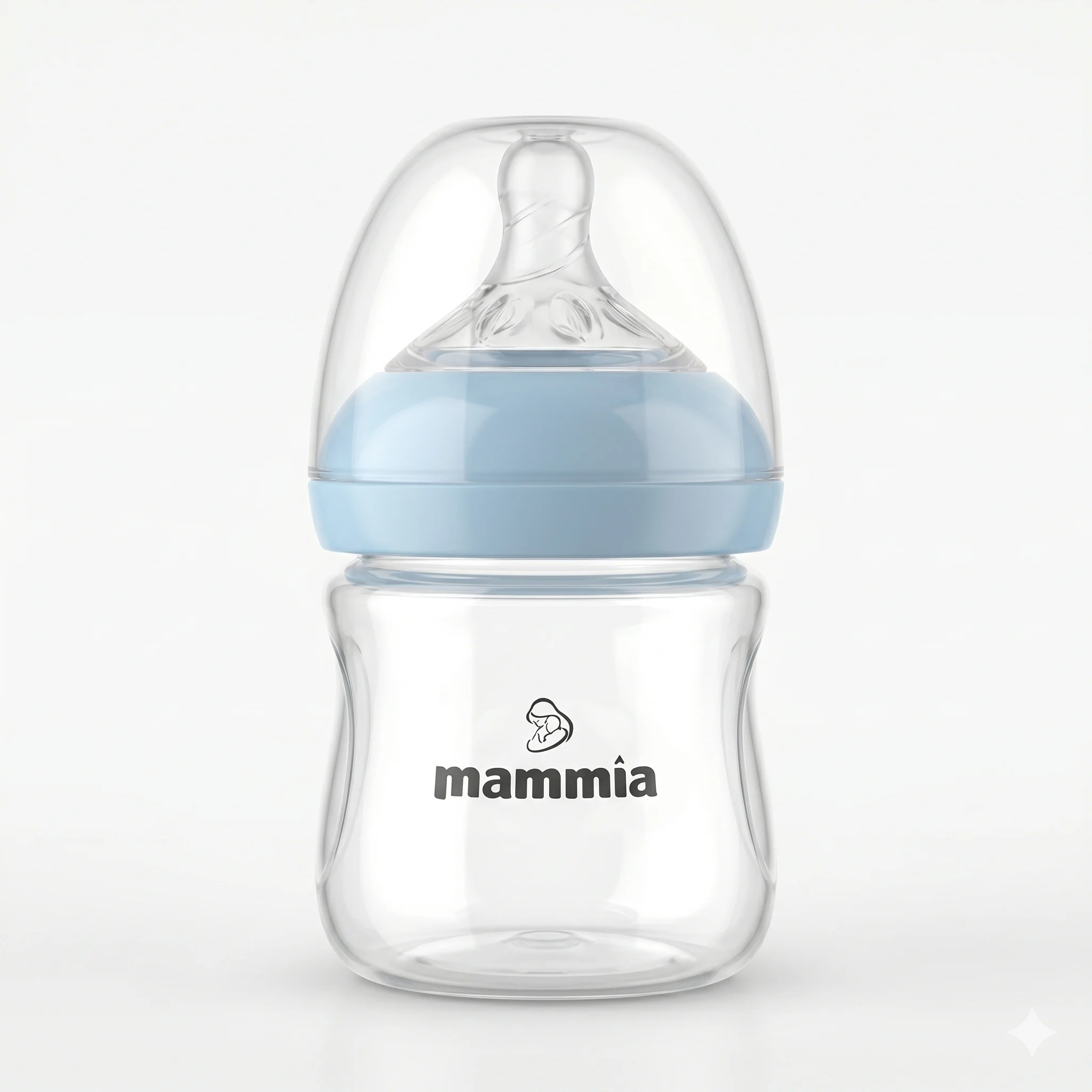 MAMMIA BIBERON NATUREL FEELING 120 ML BLEU - Image 1