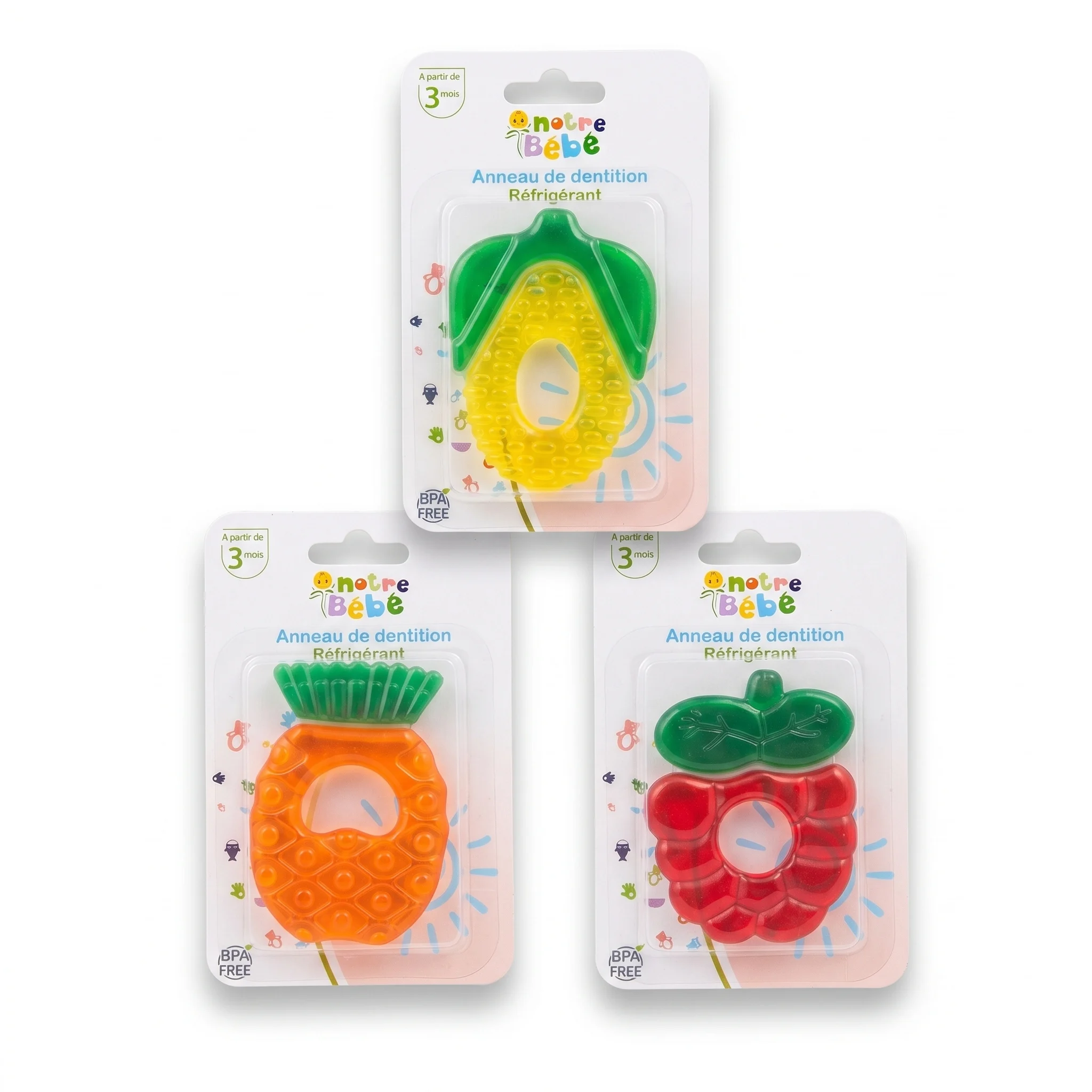 NB ANNEAU FRUIT GM (POIRE-ANANAS-CERISE)  (COMED) - Image 1