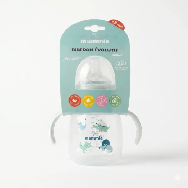 MAMMIA BIBERON EVOLUTIF 2 EN 1 300 ML