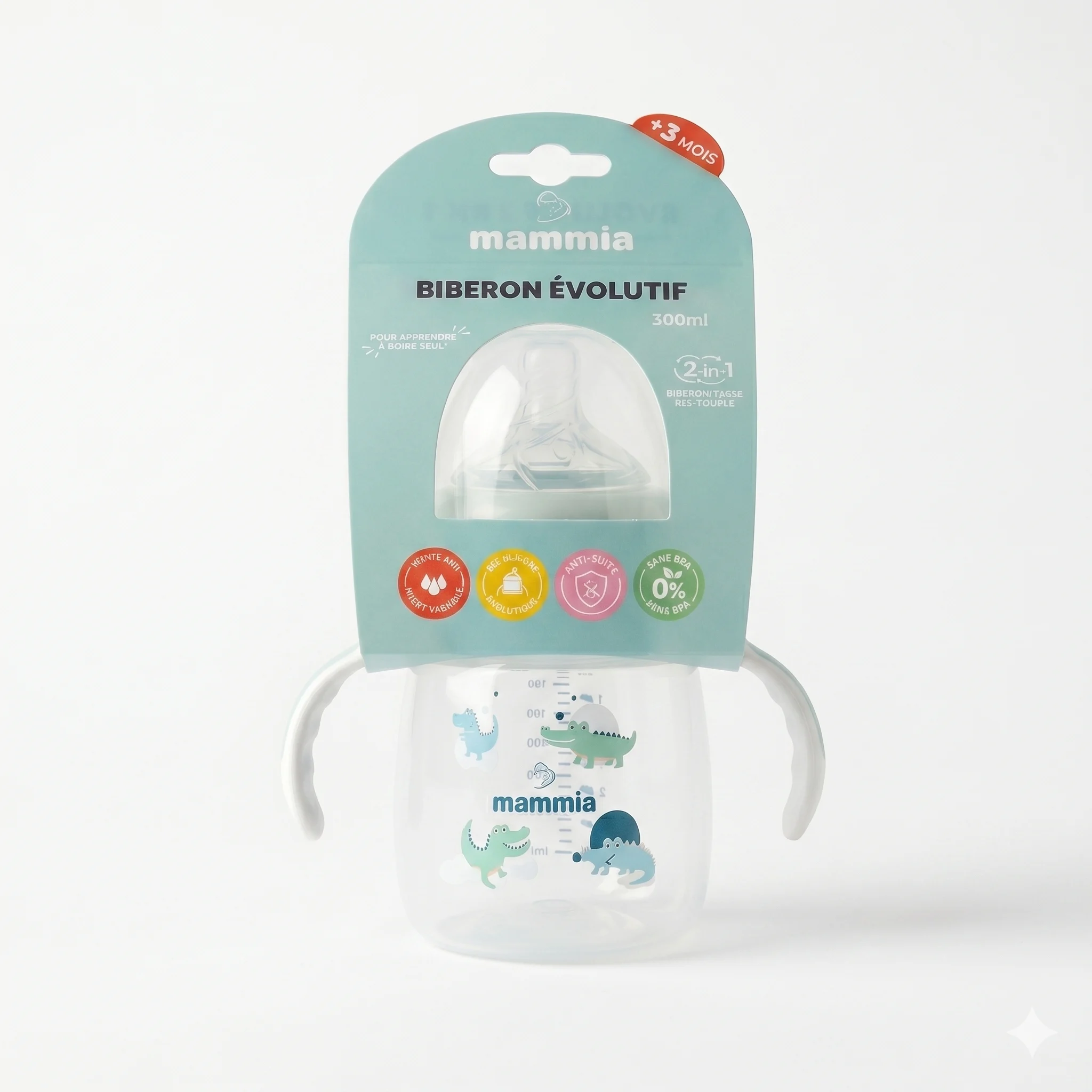 MAMMIA BIBERON EVOLUTIF 2 EN 1 300 ML - Image 1