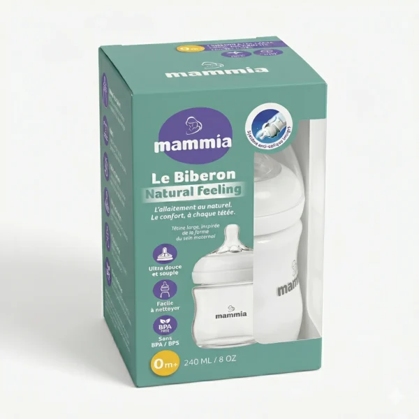 MAMMIA BIBERON NATUREL FEELING 120 ML BLANC