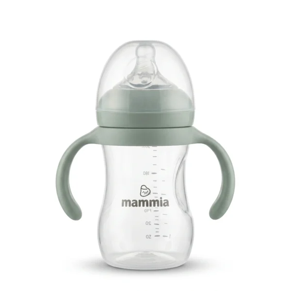 MAMMIA BIBERON NATUREL FEELING A POIGNEE 330 ML BLANC