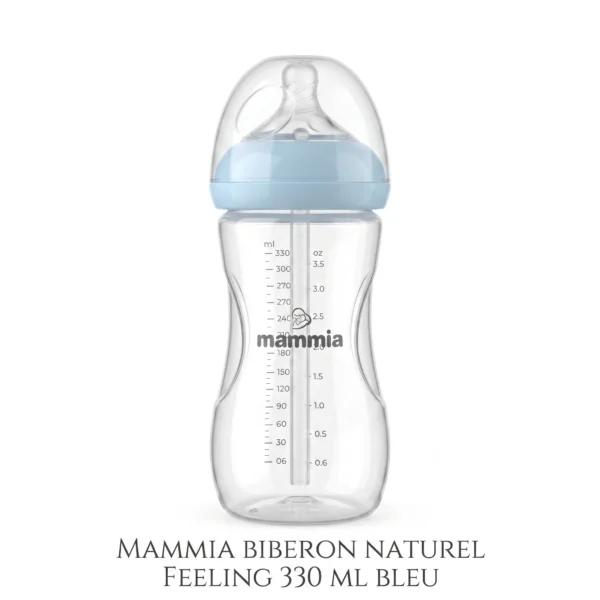MAMMIA BIBERON NATUREL FEELING 330 ML BLEU