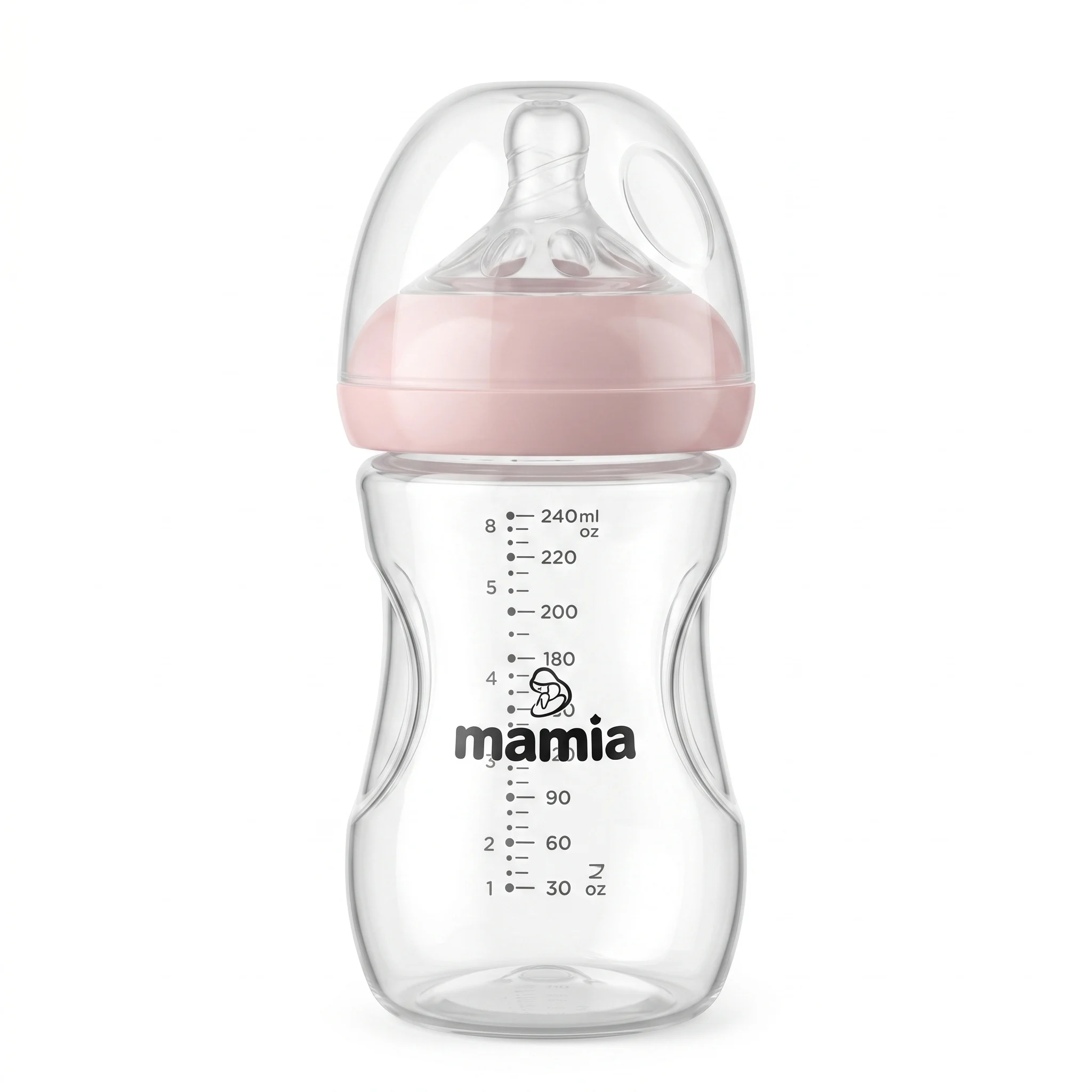 MAMMIA BIBERON NATUREL FEELING 240 ML ROSE - Image 1