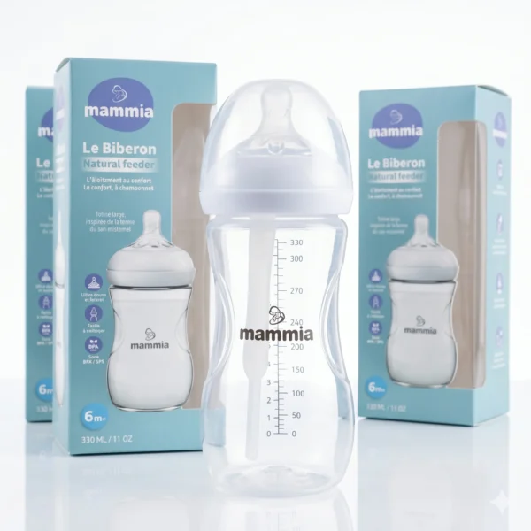 MAMMIA BIBERON NATUREL FEELING 330 ML BLANC