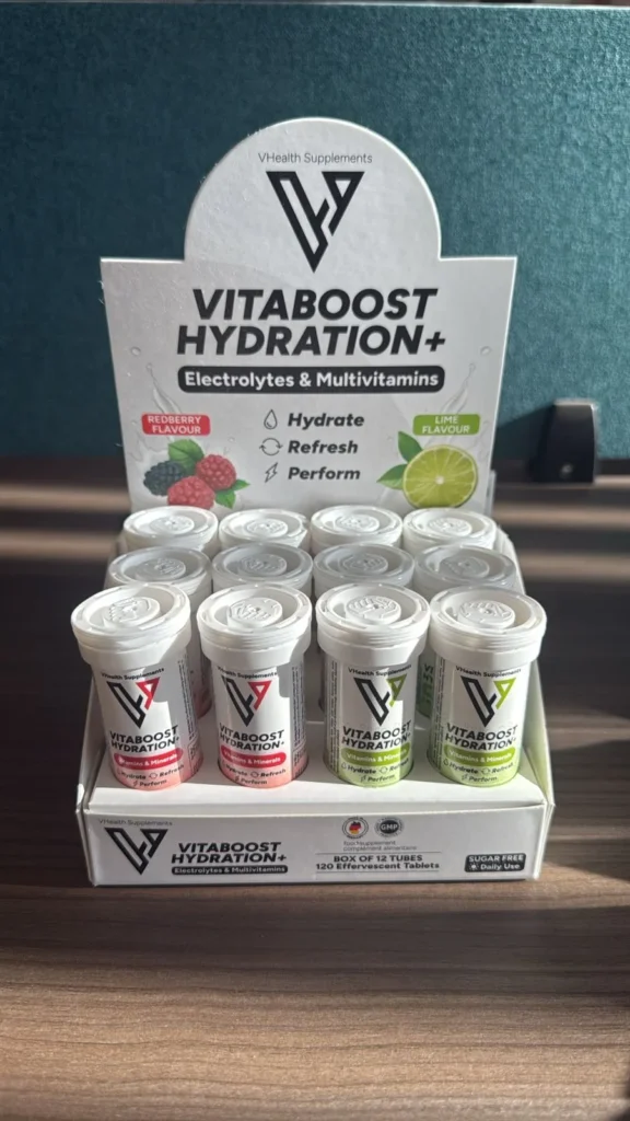 VITABOOST HYDRA + VITAMINE REDBURRY X 06 + LIME X 06+ PRESENTOIRE