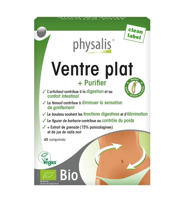 VENTRE PLATE + PURIFIER 45 COMPRIMES PHYSIALIS