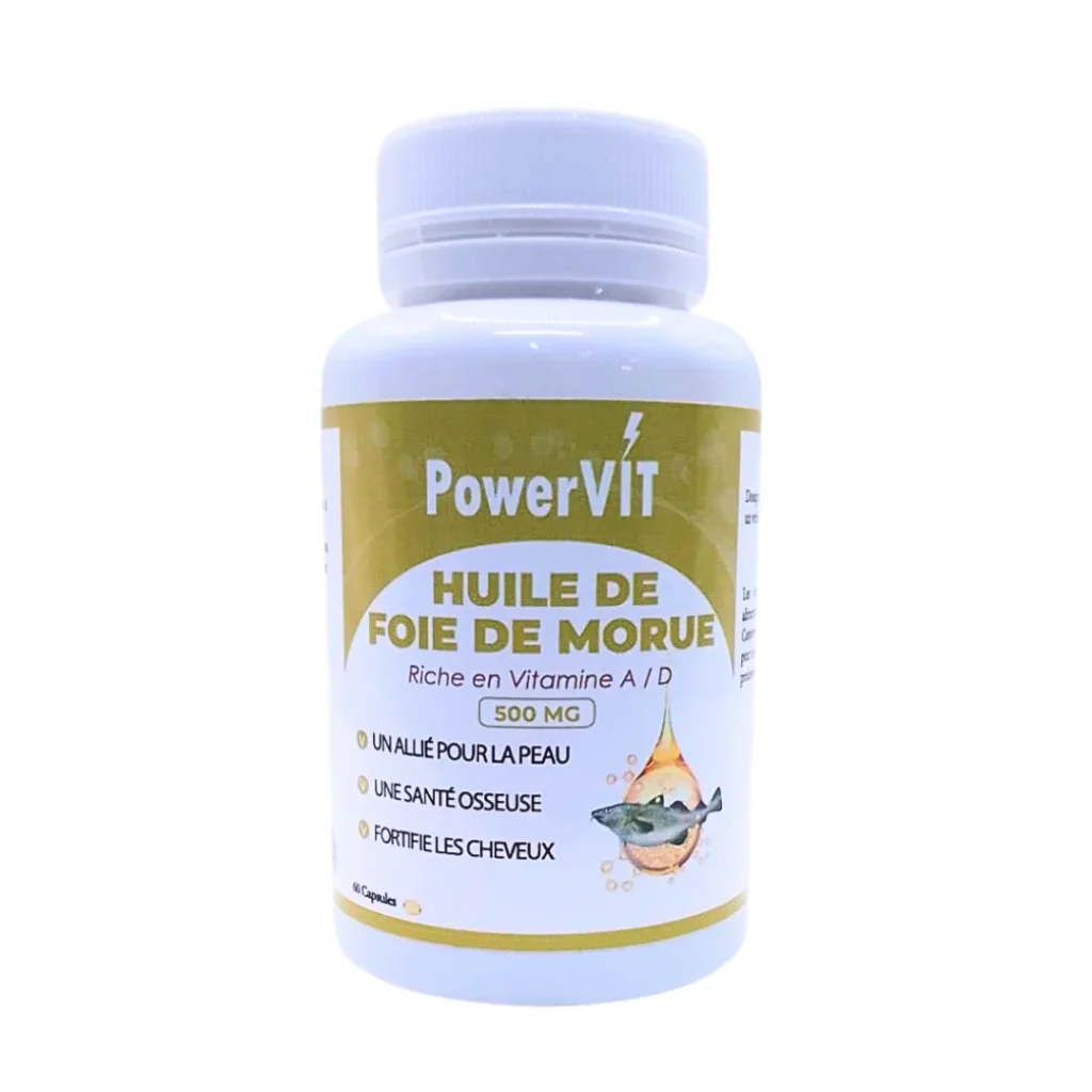 HUILE DE FOIE DE MORUE 500MG 60 GELULES POWERVIT