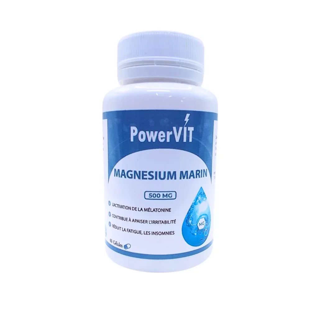 MAGNESIUM MARIN 500MG 60 GELULES POWERVIT